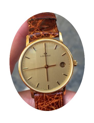 Lorenz man uomo 34 mm quarzo oro gold no...