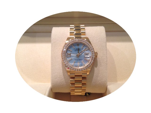 Rolex 18ct ladies 28mm diamond set Datej...