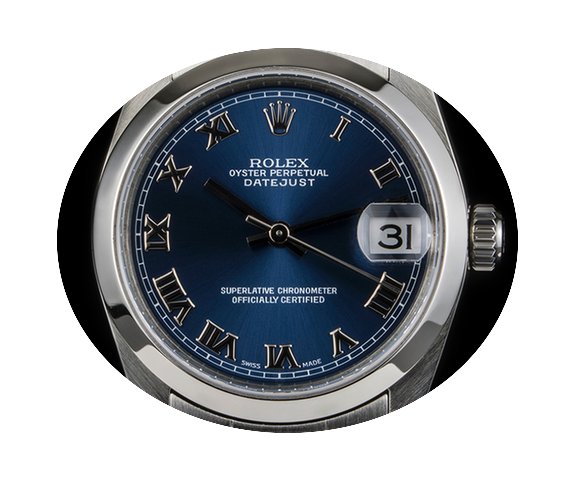 Rolex Stainless Steel O/P Blue Roman Dia...