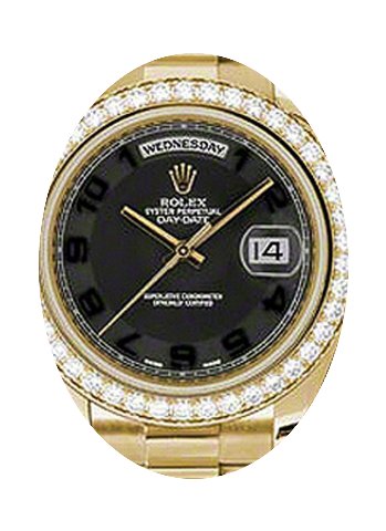 Rolex Day-Date II 218348-BLCADP 41mm Bla...