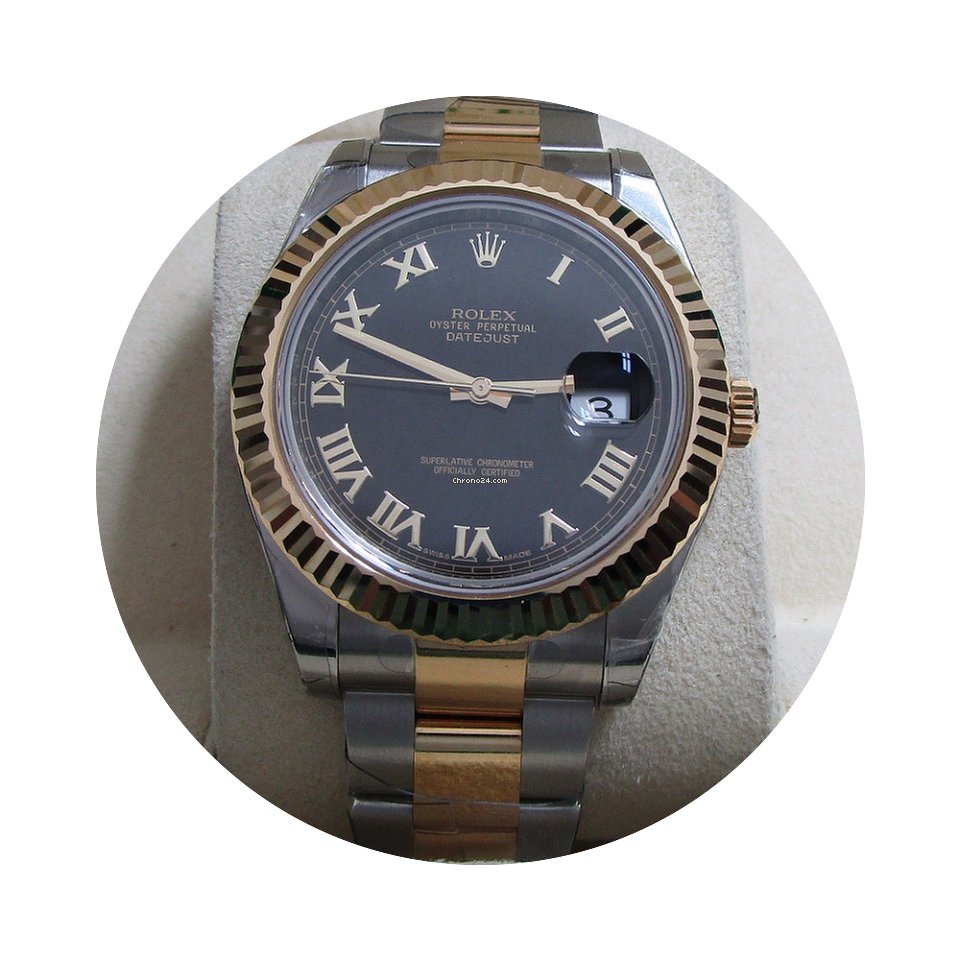 Rolex Datejust II SS/18K Yellow Gold/Bla...