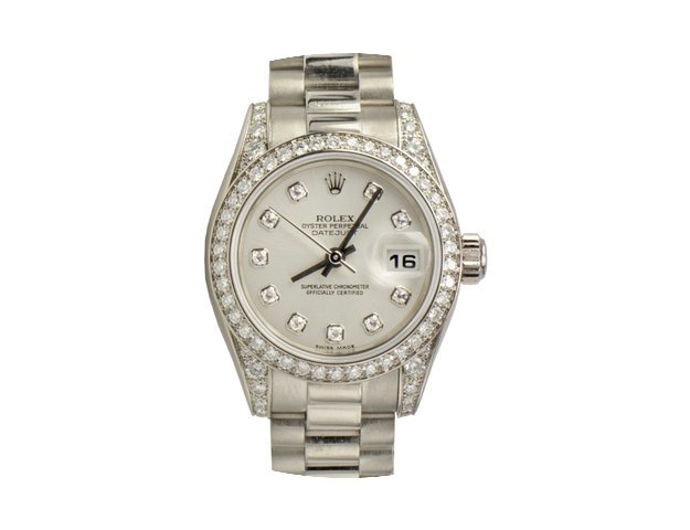Rolex DateJust Lady Gold President White...