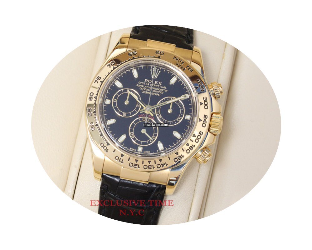 Rolex Daytona Yellow Gold Black Index Di...
