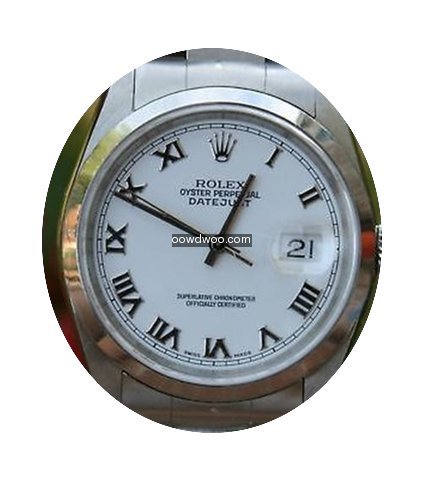Rolex Mens Steel Datejust Watch 16200 Wh...