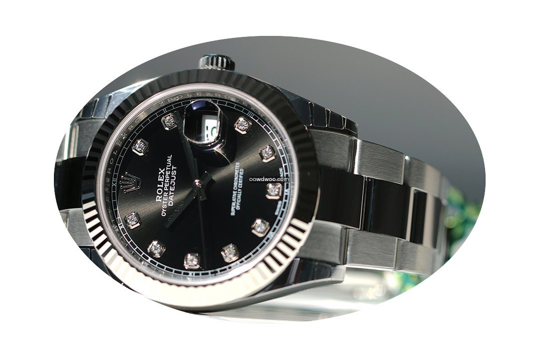 Rolex Datejust new 2017 black dial diamo...