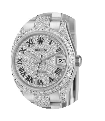Rolex DateJust 31mm Steel Fully Diamond ...