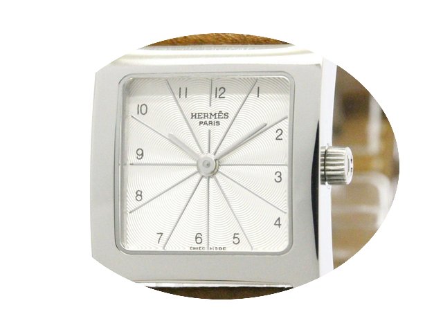 Hermès H Watch Steel Leather Quartz Lad...