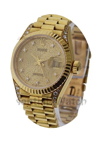 Rolex Used President Ladies with Diamond...