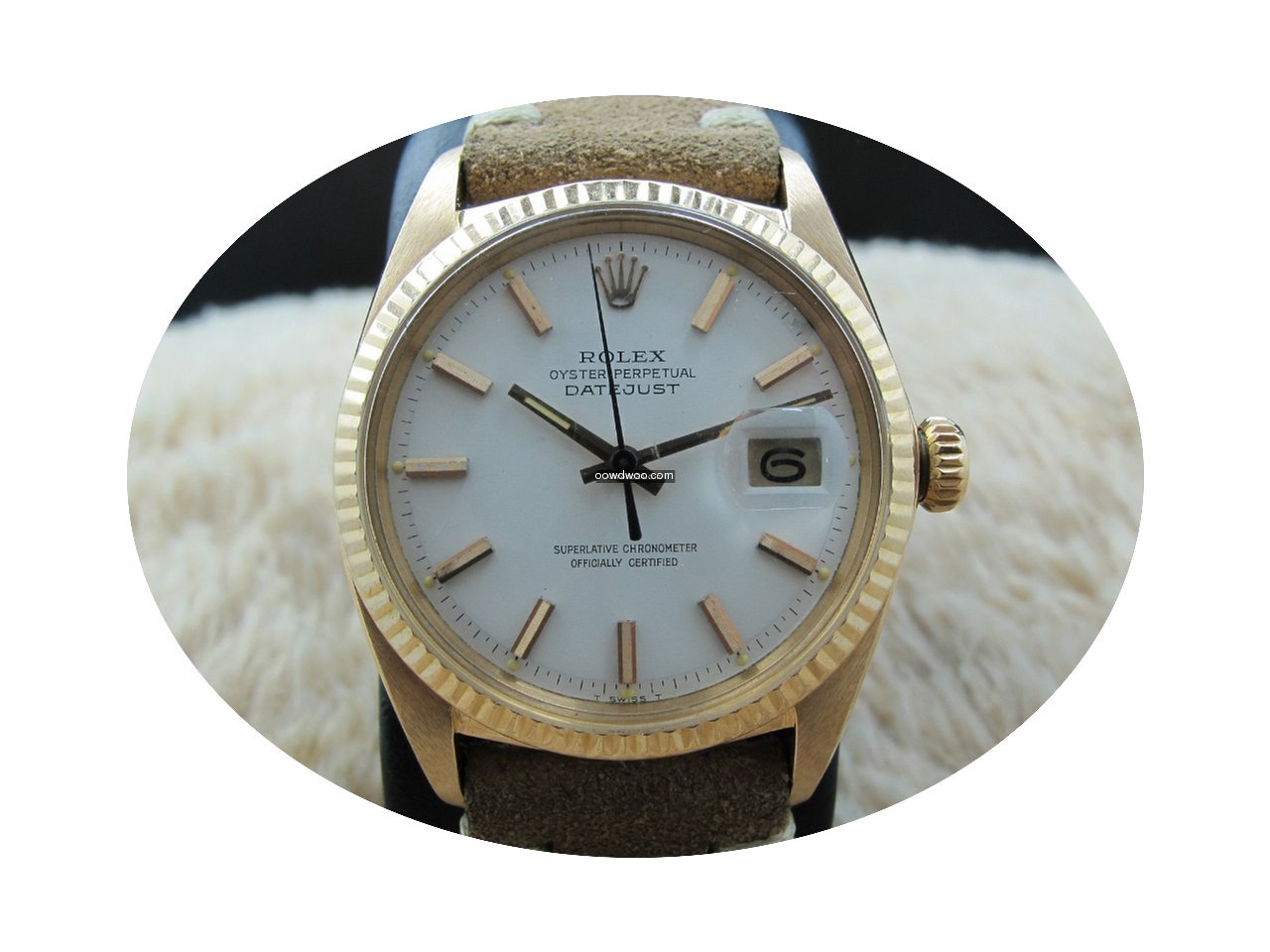 Rolex DATEJUST 1601 18K Pink Gold with O...