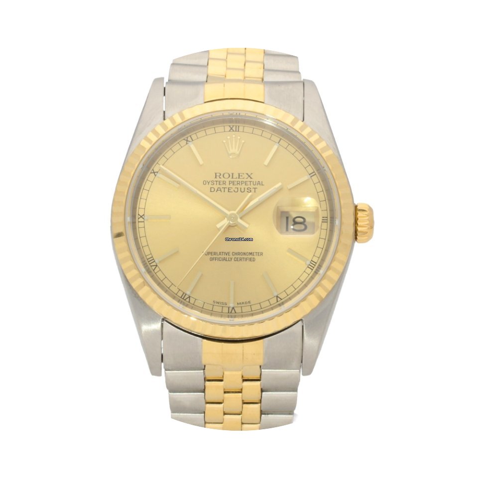 Rolex Datejust 16233 - Gold Baton Dial -...