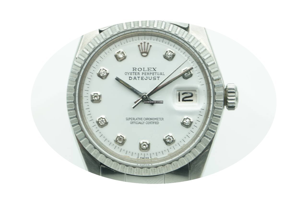 Rolex Datejust 36mm White Diamond Dial S...