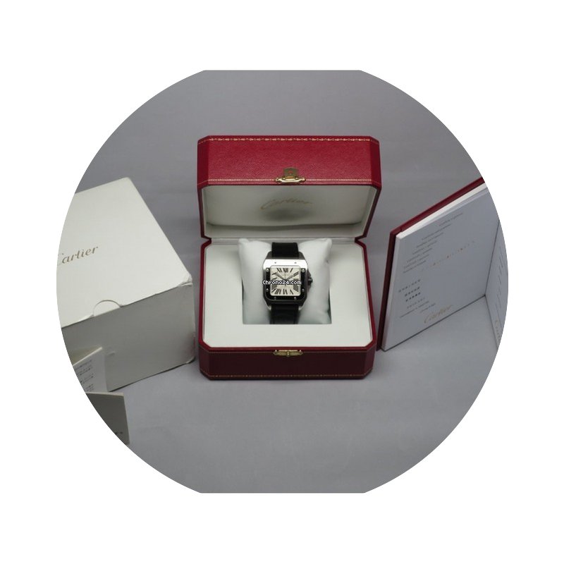 Cartier Santos 100 2656 Black Crocodile ...