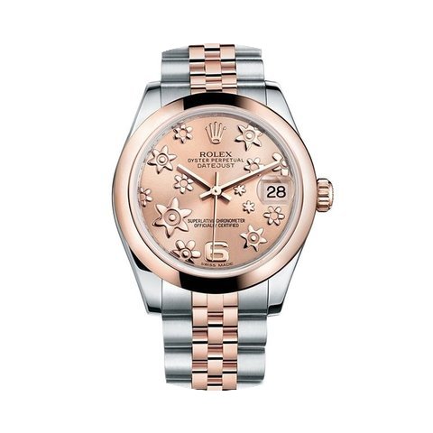 Rolex Datejust Mid-Size Champagne Floral...