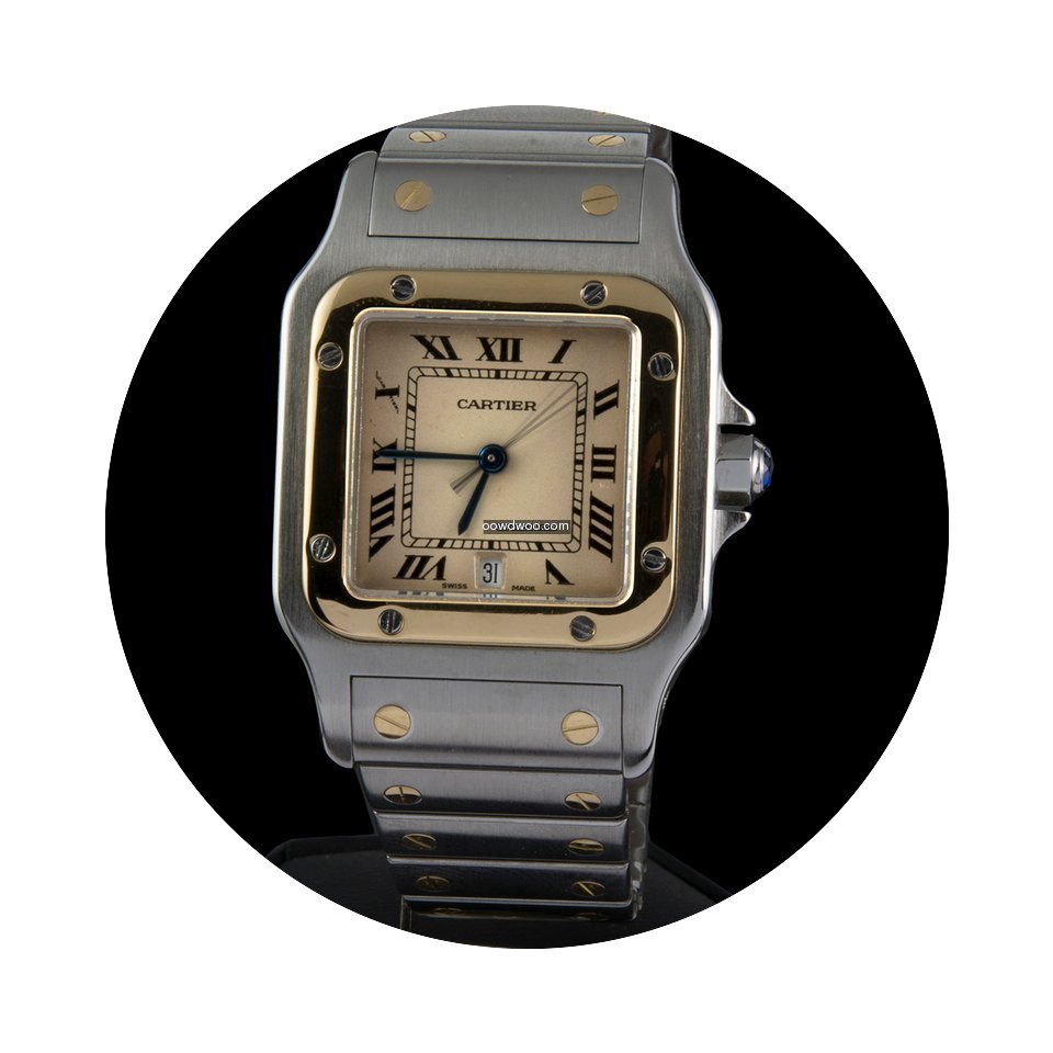 Cartier santos steel and gold quartz men...