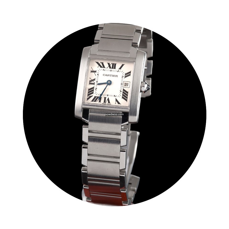 Cartier tank francaise steel quartz medi...