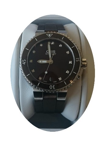 Oris Damen Aquis Date Diamonds braun...