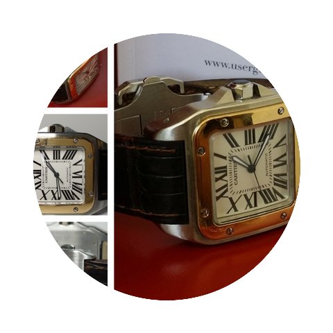 Cartier W20072X7 Santos 100 Bimetal Spec...