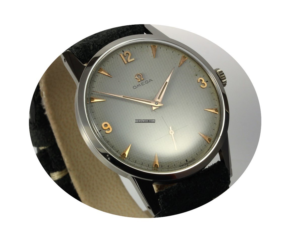 Omega frühe Anzuguhr Kal. 266 guillochi...
