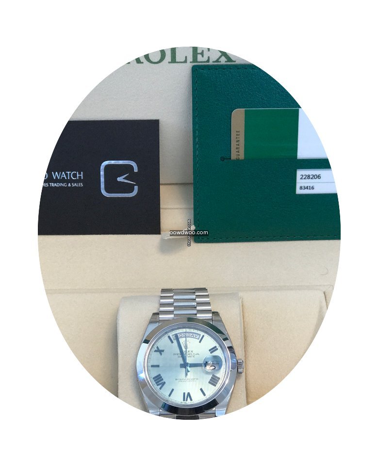 Rolex Day-Date 40 Platinum Ice Blue Roma...