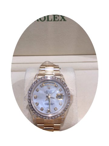 Rolex Daydate Yellow Gold Custom Diamond...