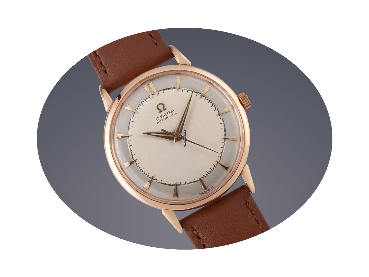 Omega 18ct rose gold automatic 'bumper' ...