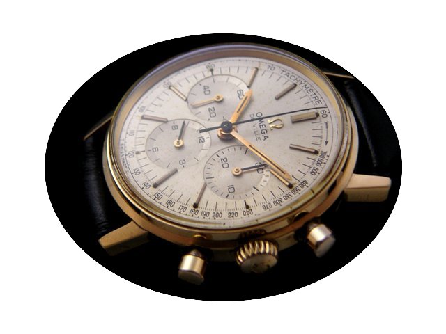Omega Rare De Ville 18k Gold Chronograph...