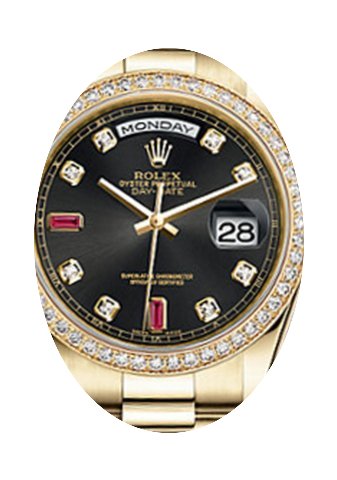 Rolex Day-Date 36 118348-BLKDRP Black Di...