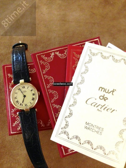 Cartier Vermeil Quartz Argent Plaque Or...