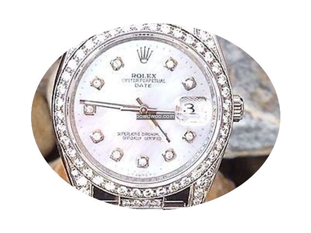 Rolex 34mm Date Stainless Steel Diamond ...