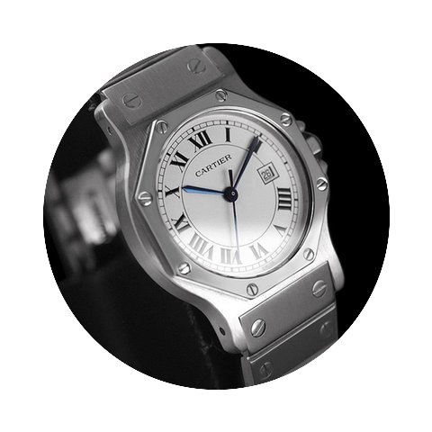 Cartier Santos Octagon Mens Midsize Watc...