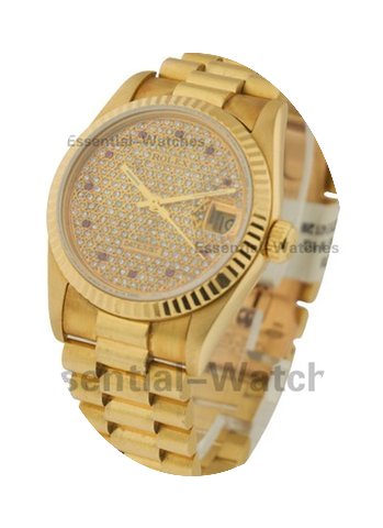 Rolex Used Mid Size President with Pave ...