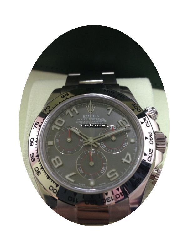 Rolex 116509 Daytona White Gold Grey Dia...