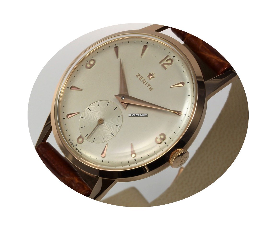 Zenith bildschöne Anzuguhr 18K Roségol...