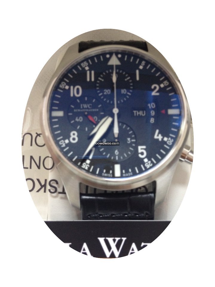 IWC Pilot Watch Black Dial Chronograph A...