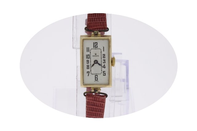 Rolex Vintage Dresswatch 9K Gold Rectang...