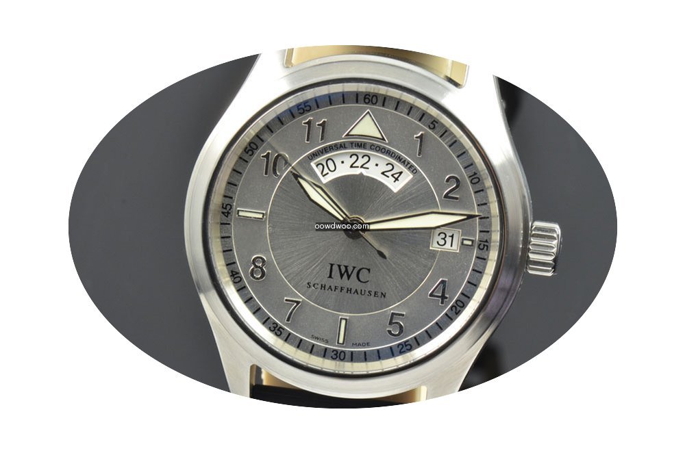 IWC Pilot Spitfire UTC Silver Dial Steel...