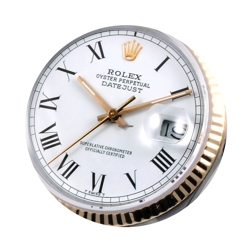 Rolex 36mm TT Datejust Flat White Roman ...