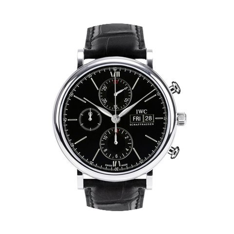 IWC PORTOFINO CHRONOGRAPH BLACK DIAL...