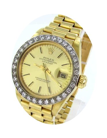 Rolex Datejust Damenuhr18kt Gold 750er 6...