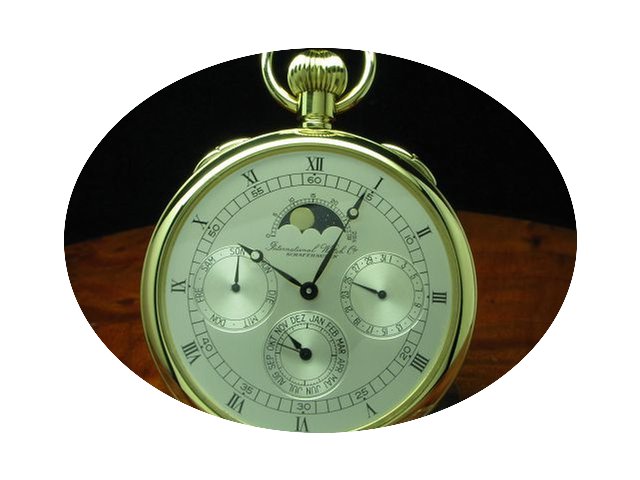 IWC 18kt 750 Gold Taschenuhr Mondphase L...