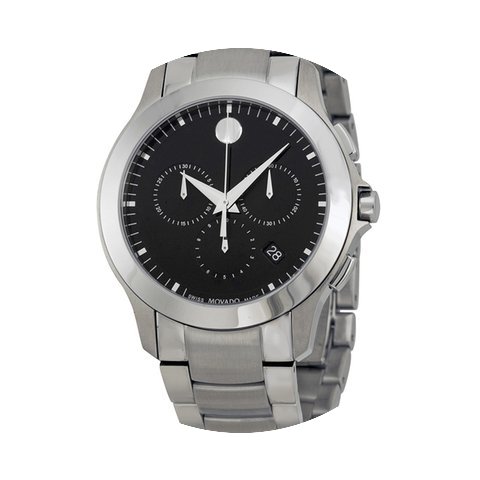 Movado Masino Chronograph Black Dial Sta...