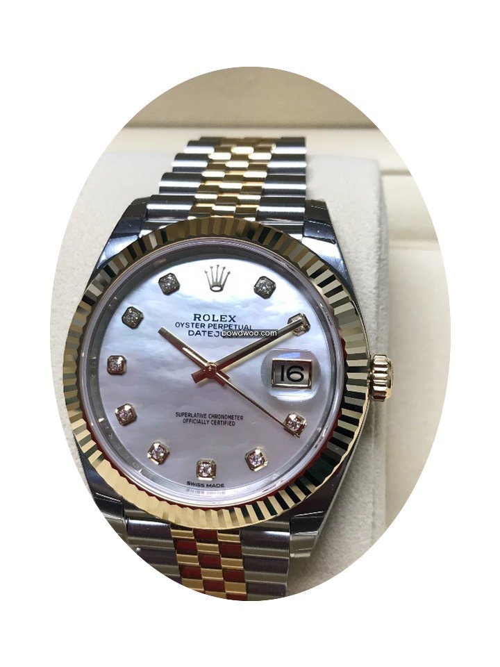Rolex Datejust two tone yellow gold mop ...