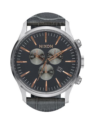 Nixon A405-2145 Sentry Chrono Leather Gr...