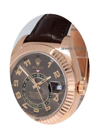Rolex Sky-Dweller 18k Everose Gold Choco...