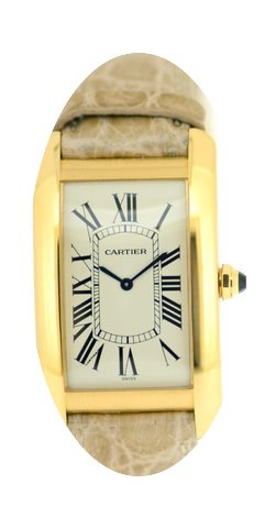 Cartier 18k Gold Tank Americaine, Ref: 1...
