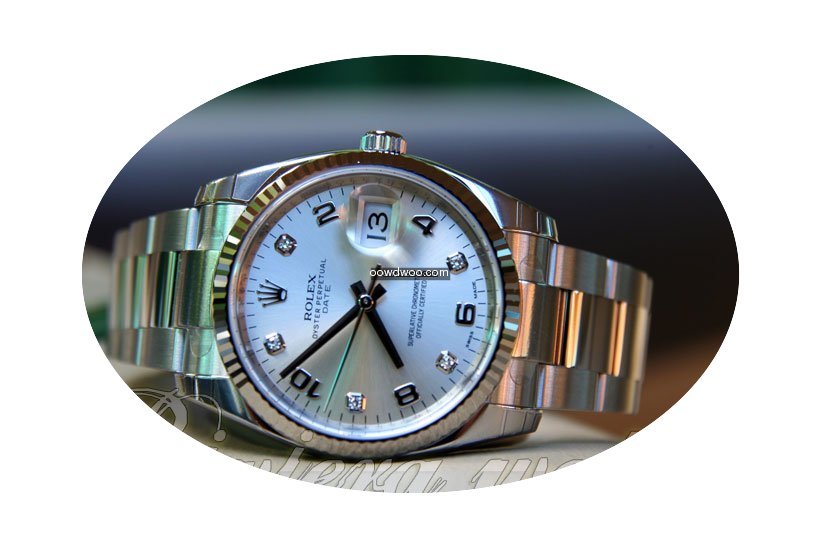 Rolex oyster perpetual DATE 5 diamants...