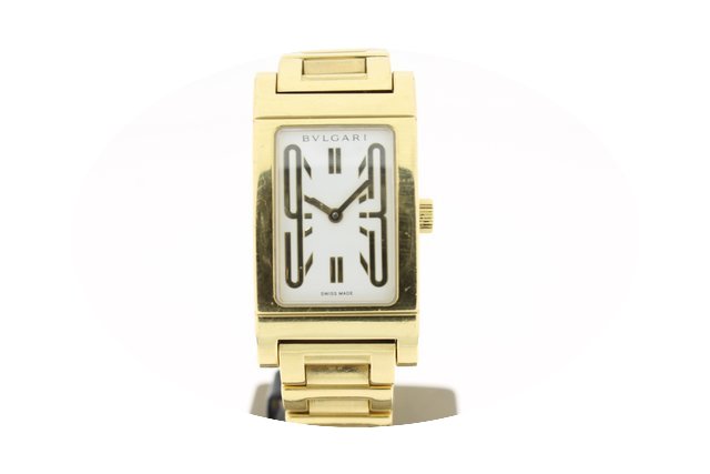 Bulgari Rettangolo 18K Yellow Gold Quart...