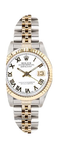 Rolex Women's Datejust Two Tone Fluted W...