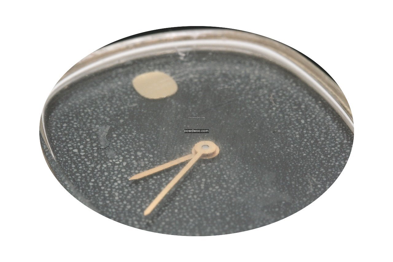 Movado Solid 14k Yellow Gold & Black Dia...
