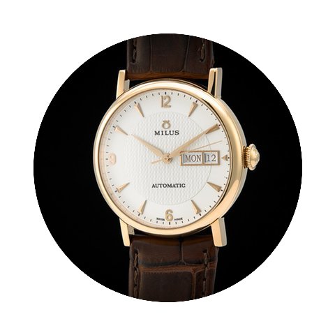 Milus 18K Rose Gold Day Date...